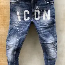 DSENQI Новые мужские джинсы Рваные для мужчин узкие DSQ джинсы брюки мужские s Джинсы Верхняя одежда мужские брюки T92