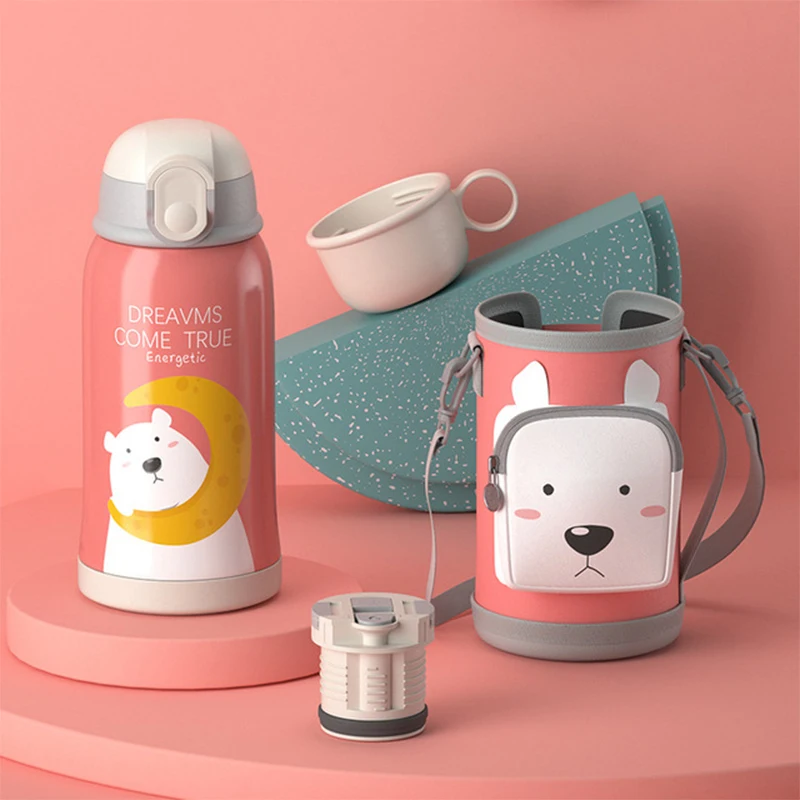 Smart Suit Thermos Cups With Straw Travel Coffee Mug Stainless Steel Children Water Bottle Office Business Gift Milk Mug