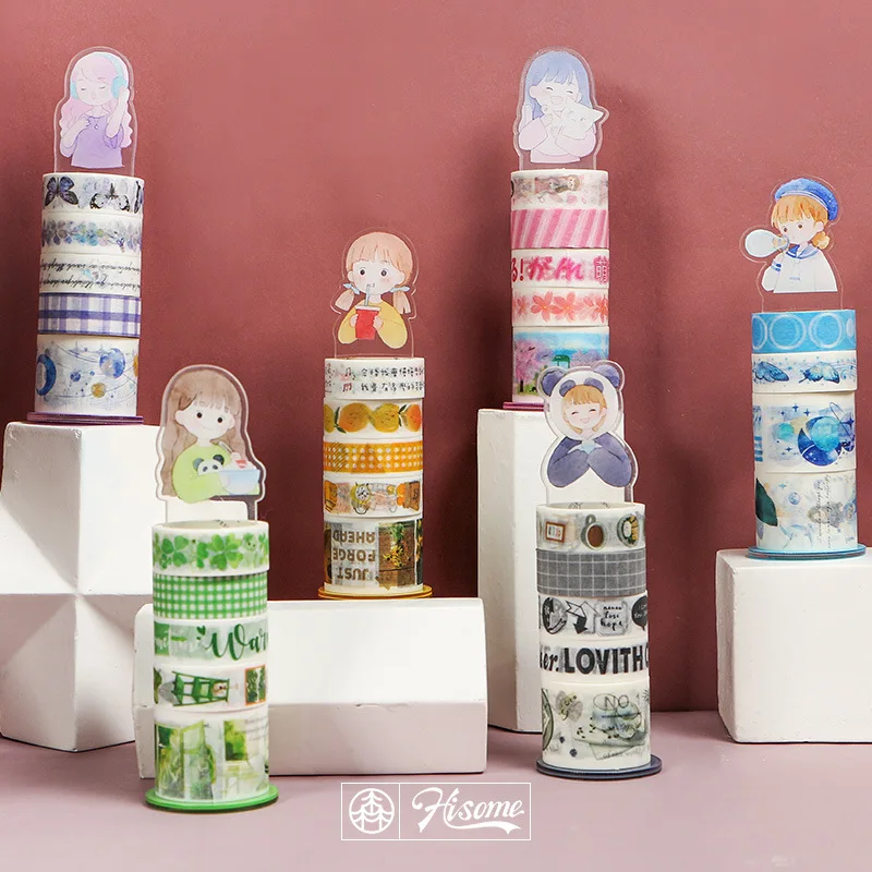 AngelHere Store васи ленты Цветочная рисовая бумага ленты украшения для ежедневника поставка пули журнал decorativetape набор Маскировочная лента