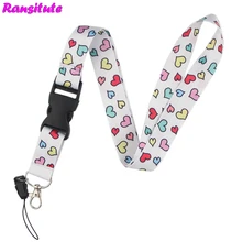 Ransitute ремень с надписью Love маленький свежий шейный ремешок Ключ ID карта тренажерный зал мобильный телефон с USB значок клип DIY ремешок R537