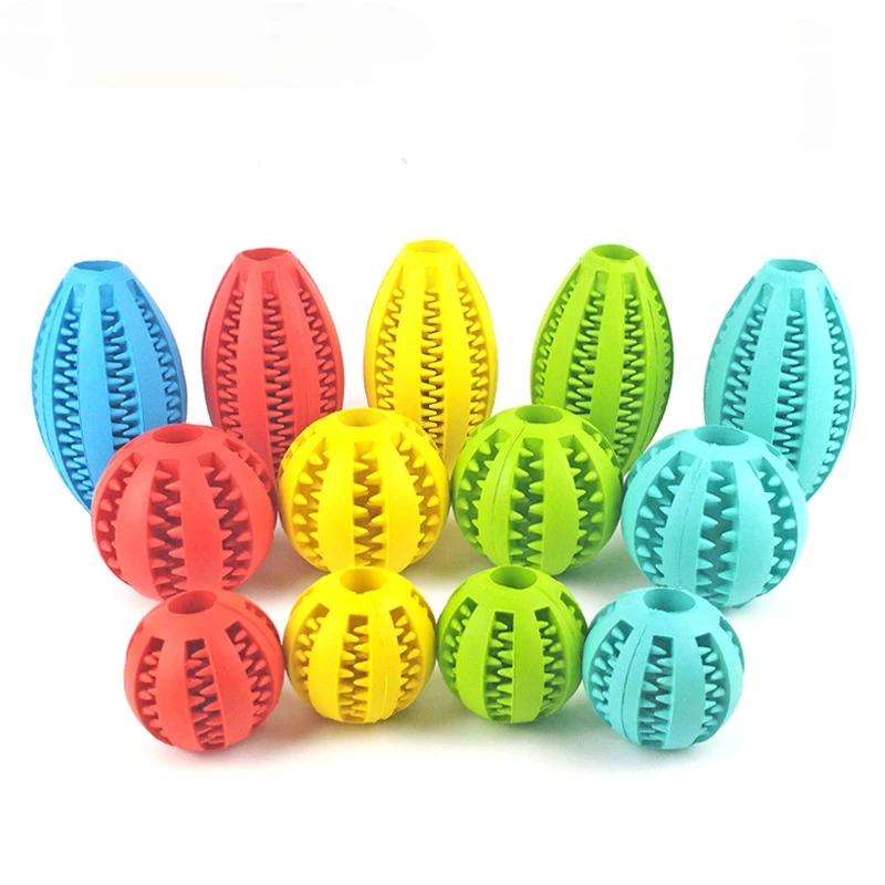 Juguete para perros con goteo de goma, alimentador de comida para mascotas, Bola de limpieza para dientes, juguetes interactivos Gato cachorros