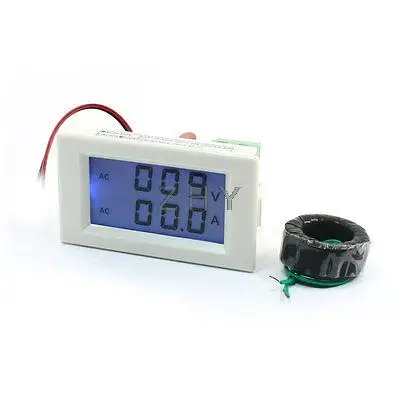 

AC 80-300V 100A Type Black LED Digital Display Blue Ammeter Voltmeter