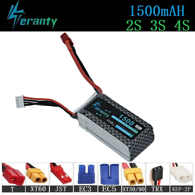 Batterie LiPo 11.1V RC 3S pour Voiture Drone Hélicoptère - 6 Couleurs