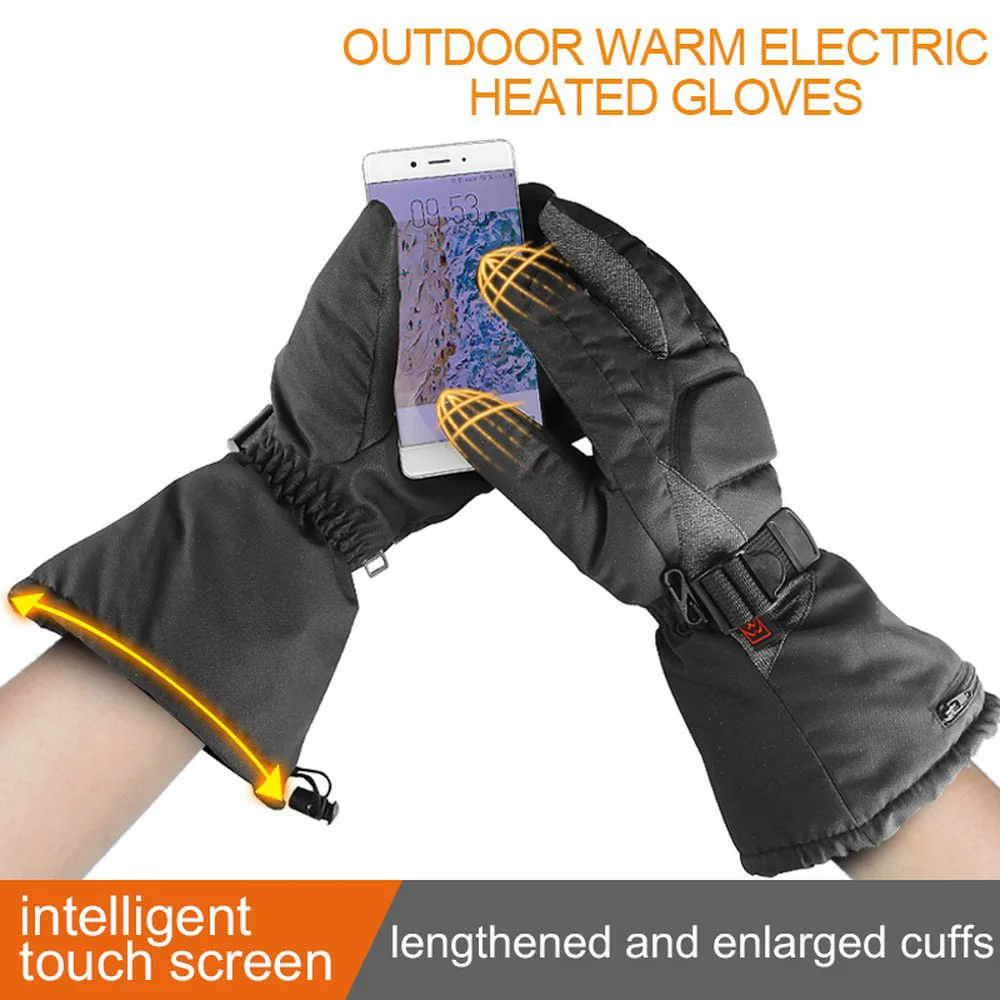 Winter ski Gloves Electric Heated Warm Gloves Charging 3 Level Temperature Hand Control Warmer for Skiing Cycling Riding