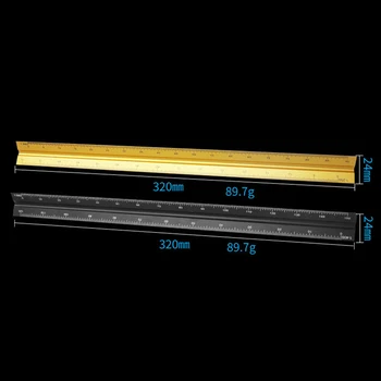 

Black/Gold 30cm Triangular Architect Scale Ruler Aluminum Scale Ruler for Drafting