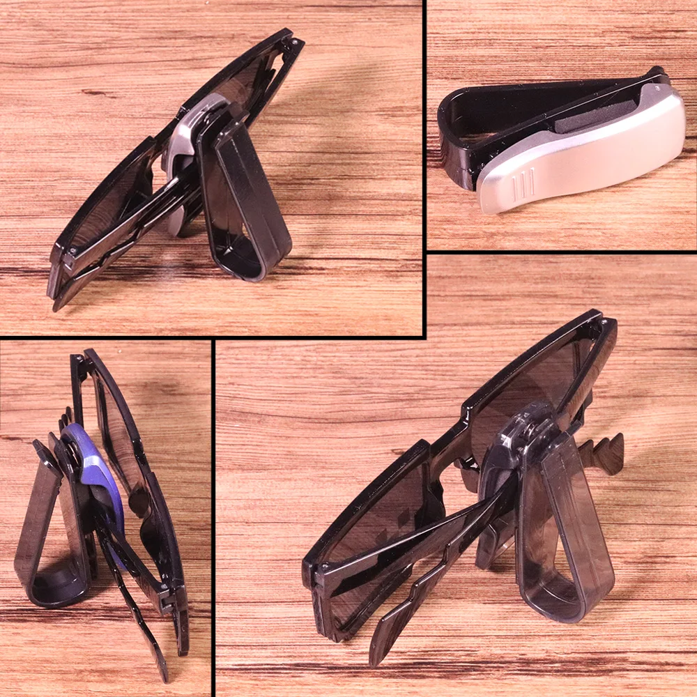 1Pc Sun Visor Sunglasses Eyeglasses Glasses Holder Clip Hanger Ticket Card Clip Fastener Holder Auto Car Interior Accessories  (7)