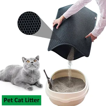 

Waterproof EVA Pet Cat Litter Trapper Mat For Litter Box with Double Layer Urine Water Proof Scatter Easy Clean Cat Accessories