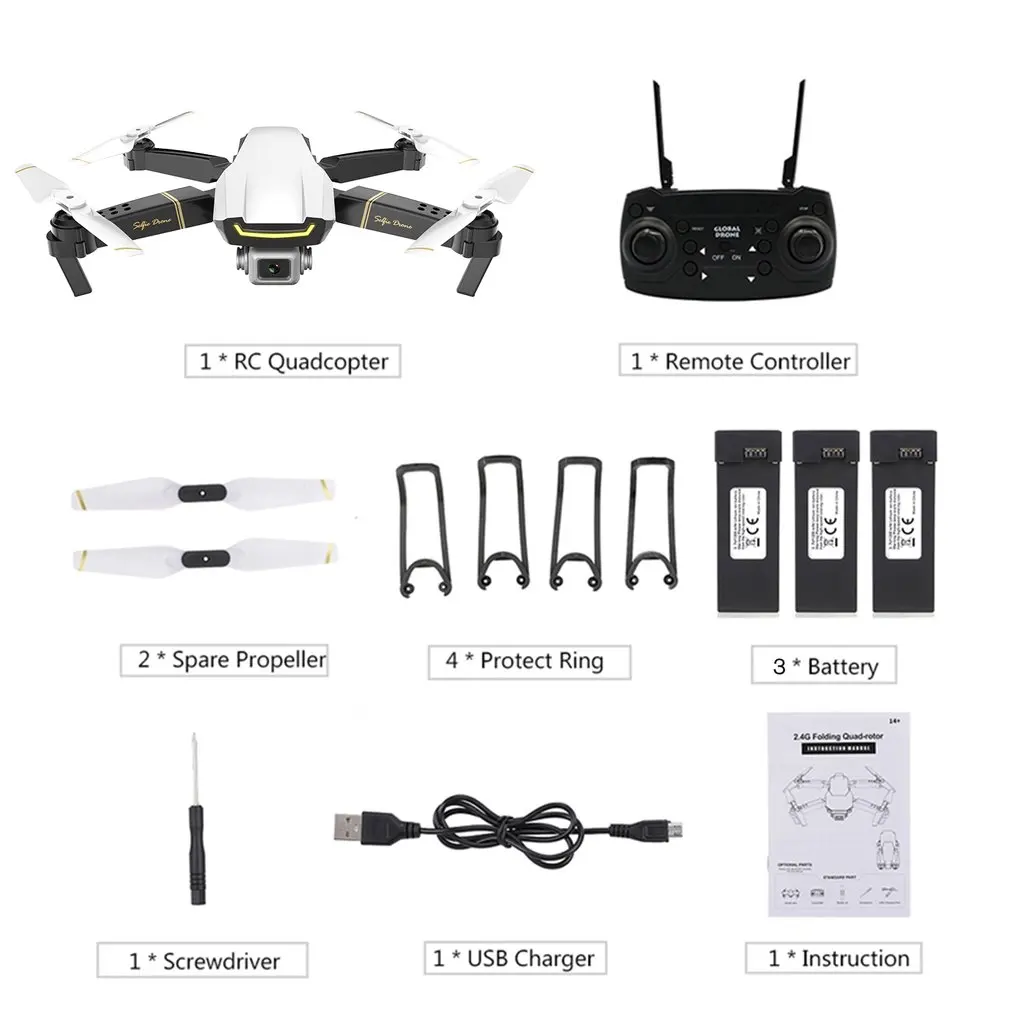 

GW89 Wifi FPV Foldable RC Drone with 1080P HD Camera Altitude Hold 3D Flips Headless Mode RC Helicopter Aircraft Airplane