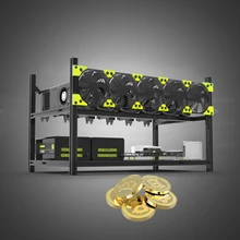 Server Rack 6 GPU Mining Rig Case Open Aluminu Miner Frame Air Rack For ETH/ETC ZCash Computer Chassis Unassembled Stackable E