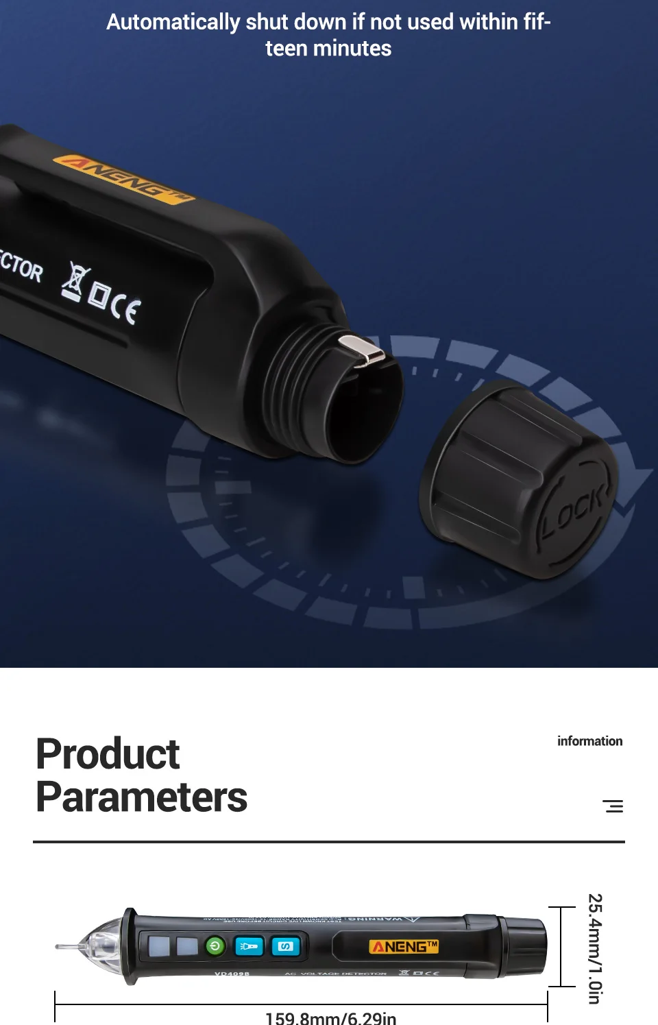 ANENG VD409B AC DC 12 V-1000 V тест er Электрический тест карандаш детектор бесконтактная Индукционная ручка