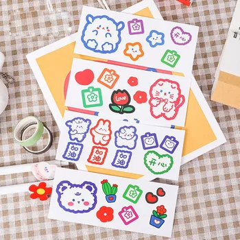 

4 pcs/set Cartoon Mouse Animal Stickers Decoration DIY Ablum Diary Scrapbooking Label Sticker Stationery school supply