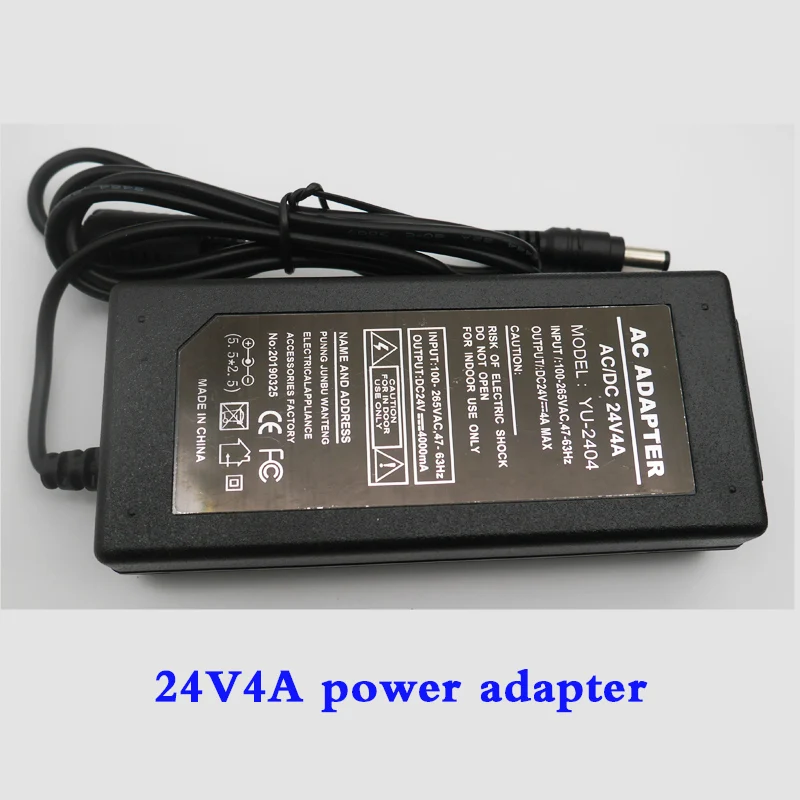 DC 24V 4A 96W источник питания AC110-240V вилка адаптера Великобритании/США/ЕС