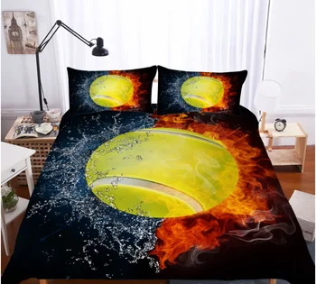 

BEST.WENSD Reactive Printing Boy bed cover sport pattern bedding king size comforter set polyester cotton bedding set 2/3pcs bed