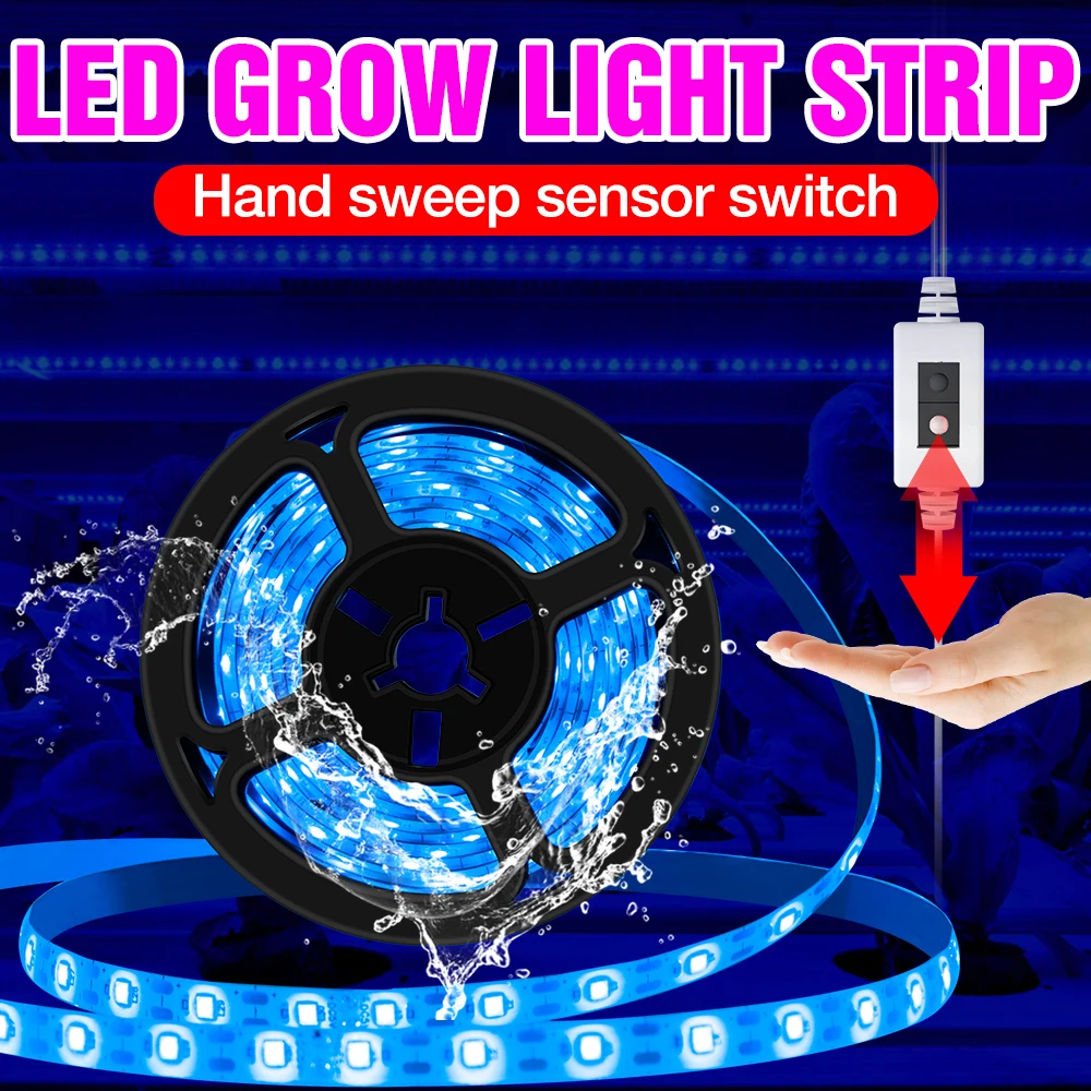 

Greenhouse Plant Grow Light Strip 1M 2M 3M Full Spectrum Phyto Lamp USB Flower Seed Growth Light For Hydroponics LED Fitolampy