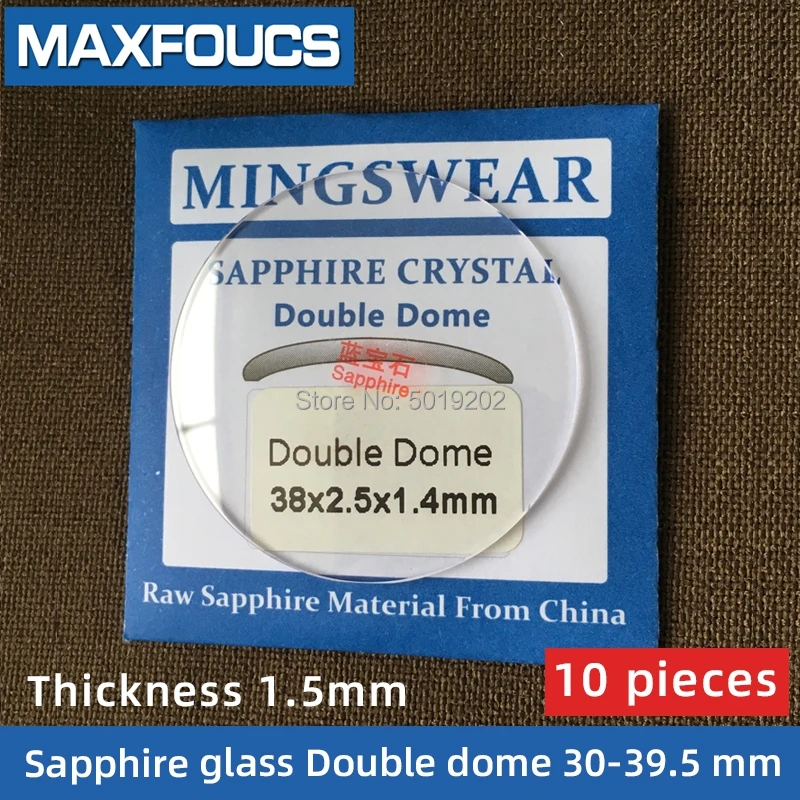 Watch Glass Thick 1.5 mm Diameter 30-39.5 Double dome Sapphire Anti scratch Smooth Round Transparent Crystal ，10 pieces S | Наручные