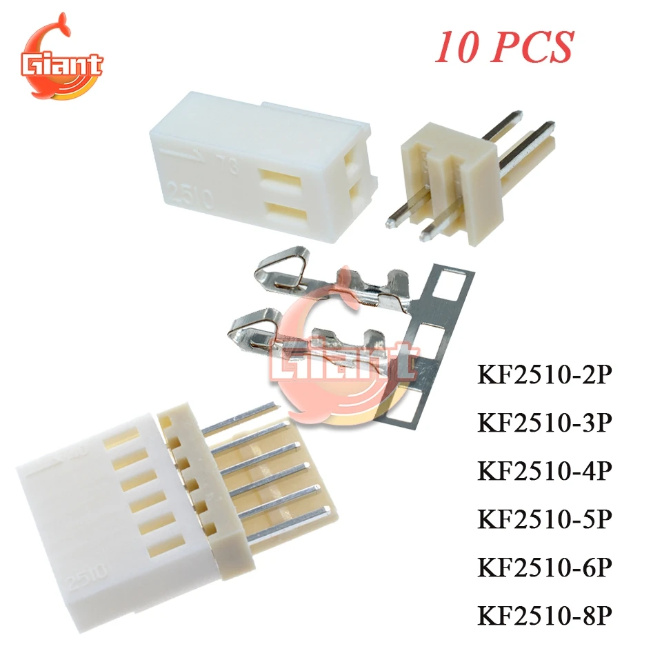 10 шт. KF2510 2P 3P 4P 5P 6P 8P 2 54 мм Шаг Терминал корпус коннектора Разъемы DIY Наборы 8