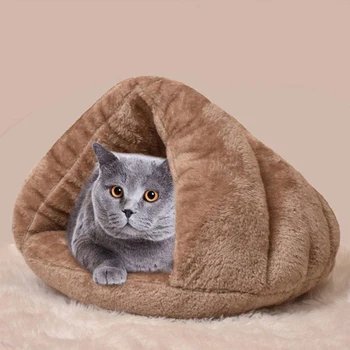 

40 x 40cm/ 50 x 50cm Pet Cat Dog Nest Calm Bed Puppy Warm Cave House Winter Soft Sleeping Mat Pad