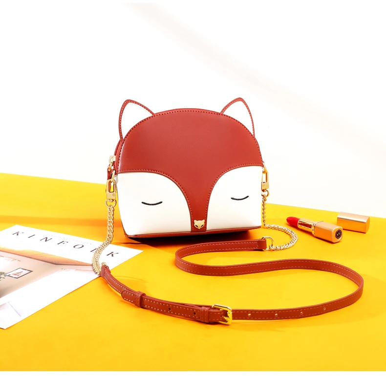 FOXER милая сумка через плечо для девочек смешанных цветов кожа Kawaii сумки на плечо женская сумка на цепочке с принтами животных милый кошелек 954053F