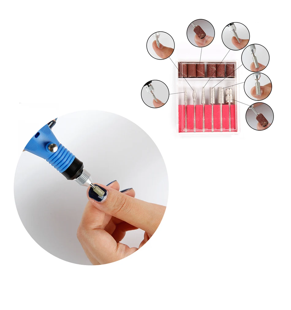 Электрические сверла для ногтей Набор для маникюра машинная мельница резак Шлифовальная Пилка Для ногтей педикюрная пилка Гель-лак для удаления керамического резака