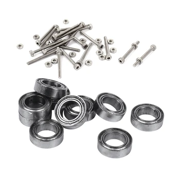 

20 Set M2 X 20Mm Long Hex Socket Knurled Cap Screws Bolts Nuts & 10Pcs Sealed Metal Shielded Metric Radial Ball Bearing