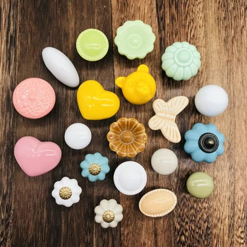 

1pcs Multi-Shape Ceramic Handles for Kids Children Room Colored Kitchen Cabinet Handles Wardrobe Knobs For Furniture Hardware