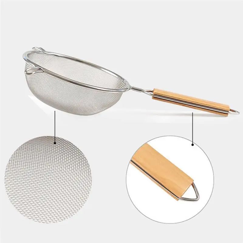 Stainless Steel Wire Fine Mesh Oil Strainer Flour Handheld Sifter Sieve Colanders DIY Cooking Kitchen Tools For Filtering Food