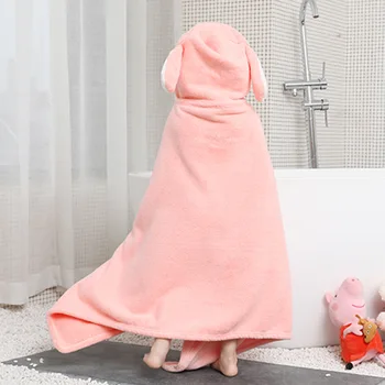 

Coral Fleece Child Weareable Blanket Bathing Cape Cloak Kids Baby Robe Outfits