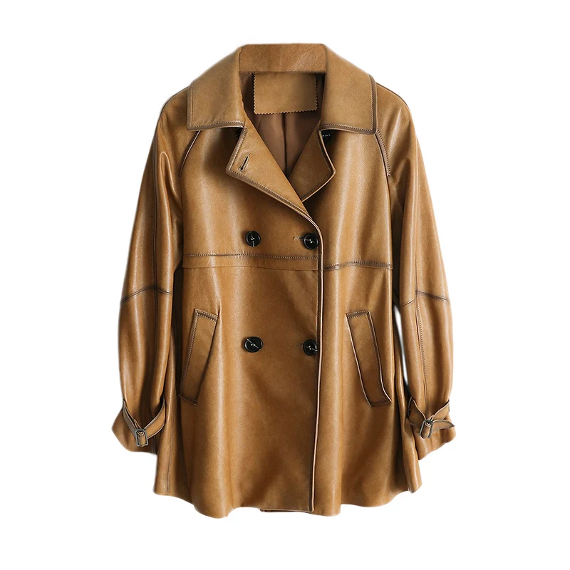 

Real Genuine Leather Jacket Autumn Winter Coat Women Clothes 2020 Korean Vintage 100% Sheepskin Coat Female Tops ZT4886