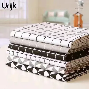 

98x48cm cotton cloth simple style GRAY WHITE PINK small CROSS fabric for DIY crib bedding cushions patchwork handwork decor