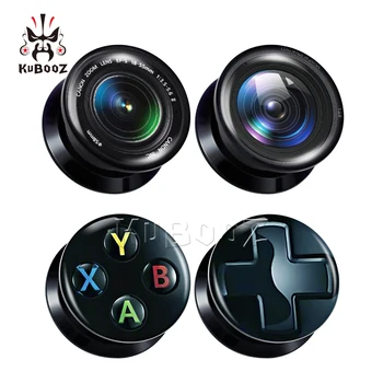

KUBOOZ Fashion Camera Handle Key Acrylic Ear Screw Gauges Expanders Ear Plugs Tunnels Body Jewelry Piercing Earring Gift 2PCS