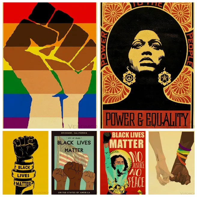 

Black Lives Matter Retro Posters Art Movie Canvas Painting Home Decor Hd Prints Living Room Bedroom/bar Decor Wall Stickers