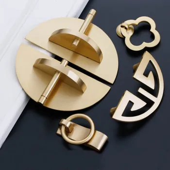 

2pcs Classical Handle Solid Copper Metal Vintage Handles Ancient Cabinet Door Handles for Furniture Drawer Pulls Hardware