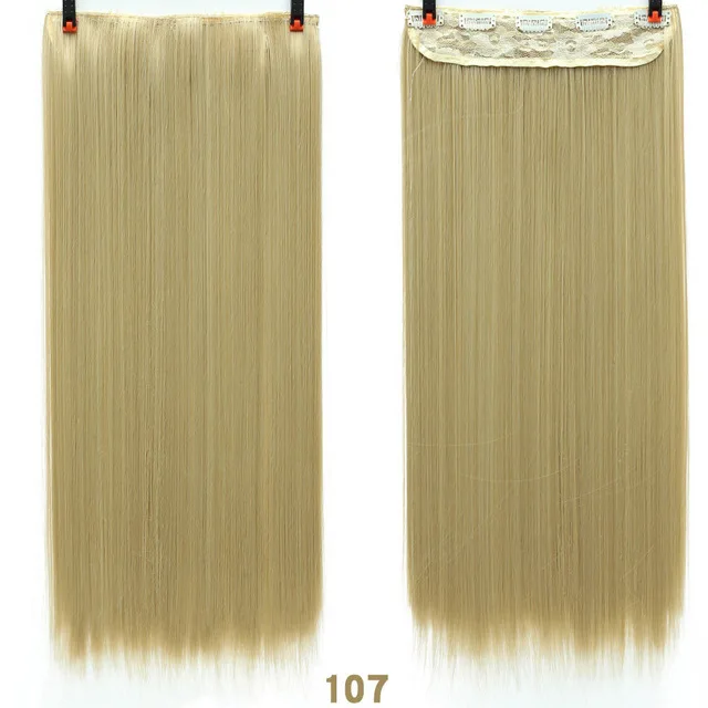 Buqi градиентные цветные невидимые рыбий провод длинные прямые высокотемпературные волокна синтетические волосы для наращивания для взрослых женщин - Цвет: 107