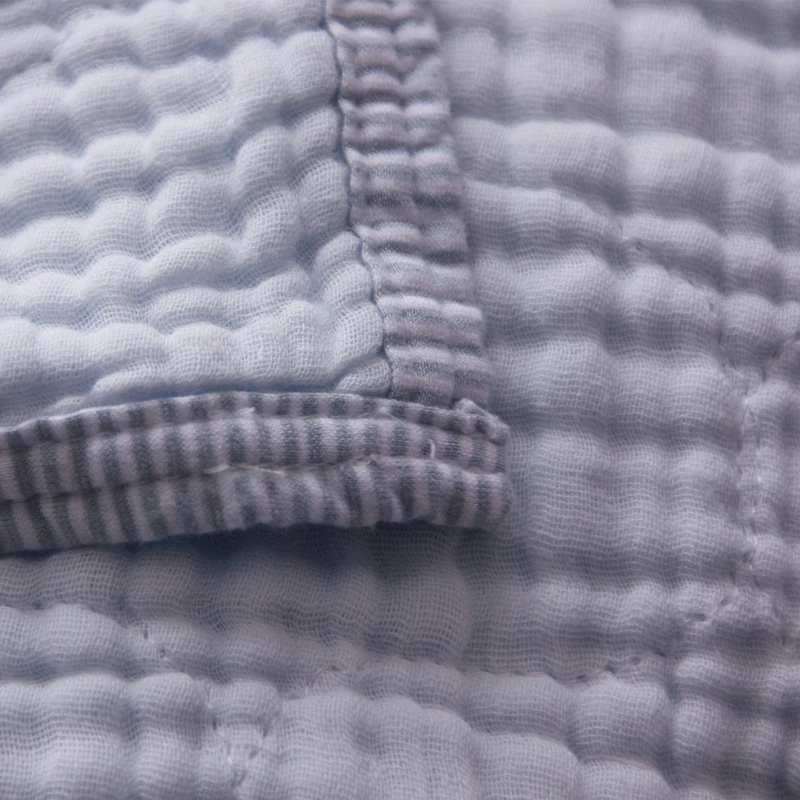 6 слоев Crinkle хлопок Марлевое одеяло хлопок светло-голубой цвет 180x230 см 1 шт. на продажу - Цвет: Light blue