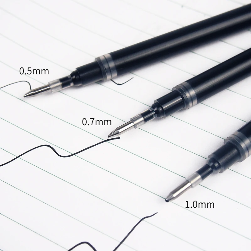 BAOKE 시험 사무실용 젤 펜 리필 가능 중립 펜, 0.5 0.7 1.0mm, 레드 블랙 블루 시그니처 대용량 잉크, 6 개