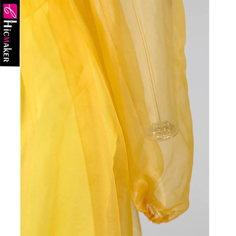 Платье с пышными рукавами и сетчатой вставкой с высоким разрезом для женщин, шикарное элегантное платье с длинным рукавом, сексуальные и Клубные вечерние платья макси Vestido