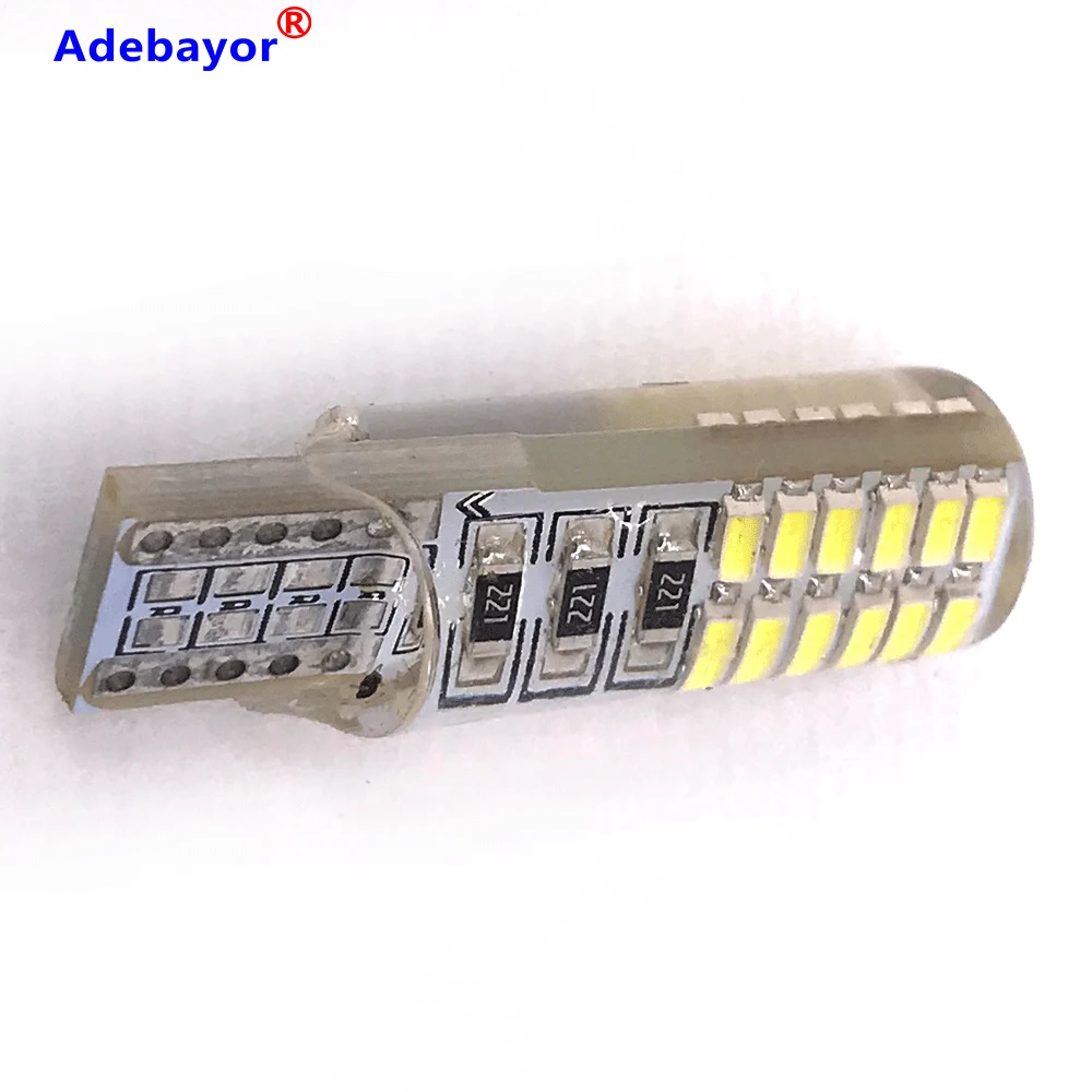 100 шт. T10 W5W силиконовый чехол 24 SMD 3014 Светодиодный автомобиль для чтения светильник 192 168 501 24SMD 24 светодиодный автоматический Клин лампочки стояночные огни 12В 100X