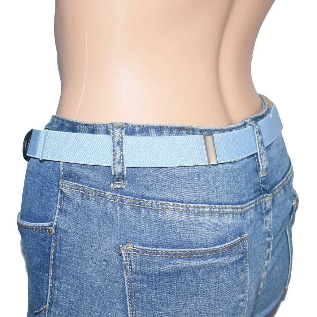 Пояс с пряжкой для джинсовых брюк, удобный невидимый пояс с эластичной резинкой на талии для взрослых и детей, для женщин и мужчин