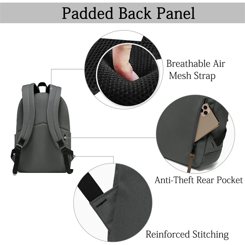 VASCHY School Backpack for Teenagers Boys Girls School Bags Student Bookbag Waterproof Casual Backpack for Children Men Women