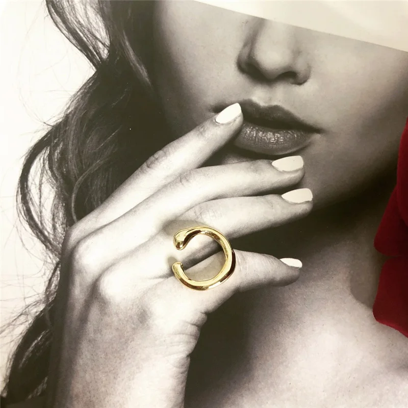 Gold Color WTLTC Модные металлические геометрические серьги для женщин 1 шт. неправильные серьги-манжеты яркие серьги-клипсы минимальное ювелирное изделие - Окраска металла: Gold Color