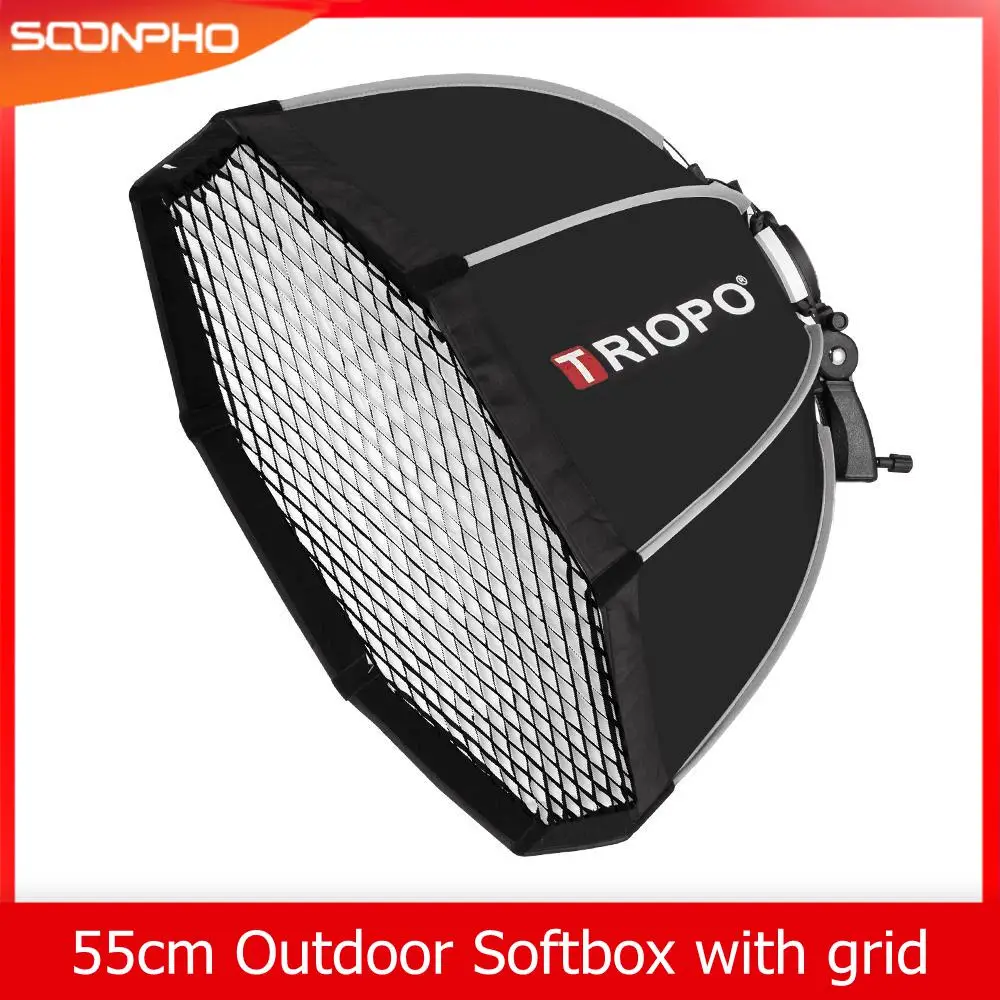 Triopo KS55 55 см Speedlite переносной восьмиугольный Зонт софтбокс с сотовой сеткой для внешней вспышки софтбокс для Godox