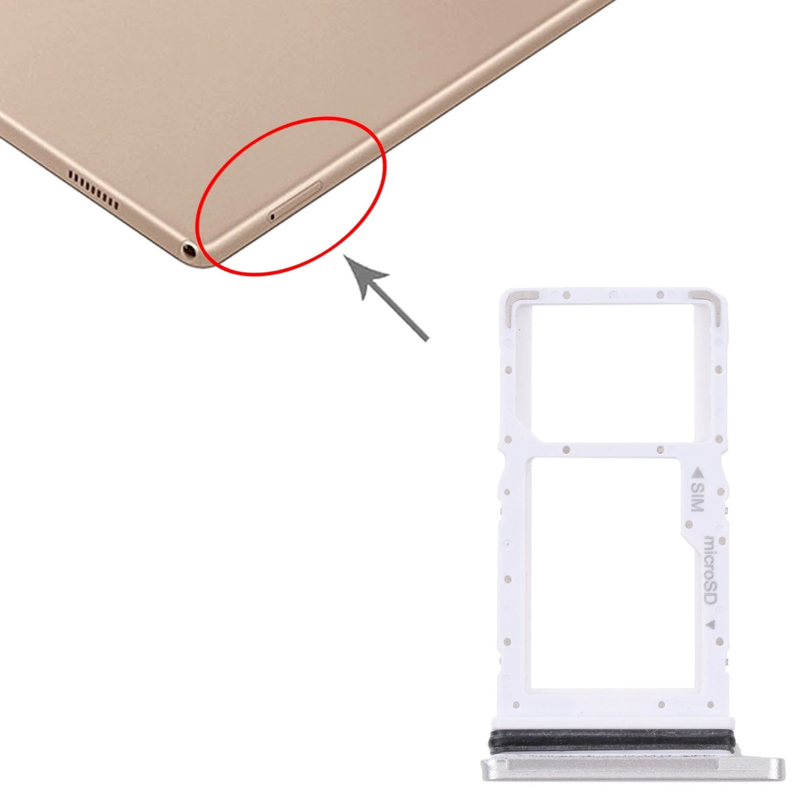 SIM Card Tray + Micro SD Card Tray for Samsung Galaxy Tab A7 10.4 (2020) SM  T505 (Black)| | - AliExpress