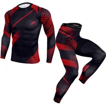Мужские футболки Fintess, комплект для бега, спортивный костюм, компрессионные комплекты, для тренировок, Tigh, футболки для мужчин+ Компрессионные обтягивающие штаны, одежда для фитнеса