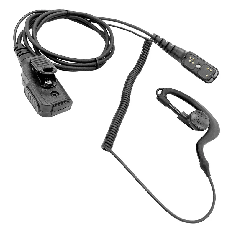 RISENKE-Headset with Microphone, G Shape Earphone, Large Earpiece,Fit for Hytera Radio, pd580, pd700, pd780, pt580h, Accessories