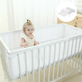 

Easy Breathe Baby Breathable Air Mesh Washable Crib Liner Wrap Nursery Cot Bed Bumper Set