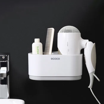 

Wall-mounted Hair Dryer Rack Multi-function Bathroom Storage Shelf Adjustable Hair Dryer Holder Home Bathroom Accessories