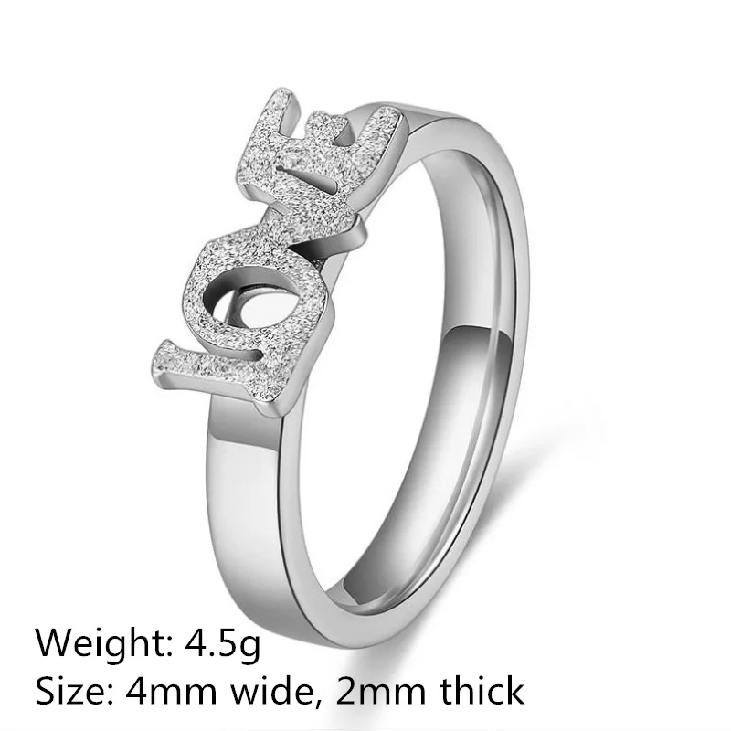 Hot Sale Love Ring Stainless Steel Ring Female Ring Romantic Fashion Gift for Women