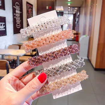 

New Elegant Shining Crystal Barrettes For Women Hair Ornament Headband Sweet Hair Clips Hairpins Fashion Hair Accessories