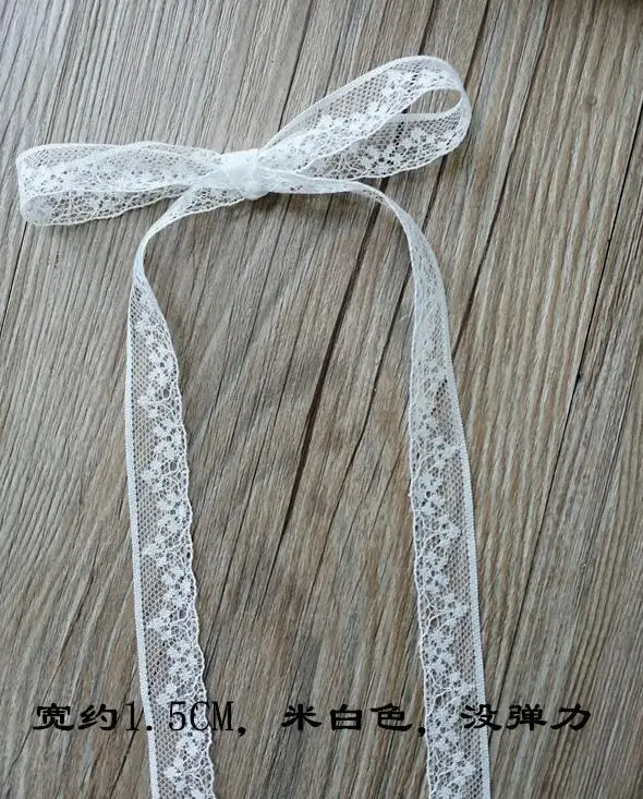 Description Picture 2 of item10 Yards Hollow Out Floral Lace Trim 1.5cm DIY Handmade Crafts Ivory Lace Ribbon Christmas Gift Wrapping Lace Ribbon