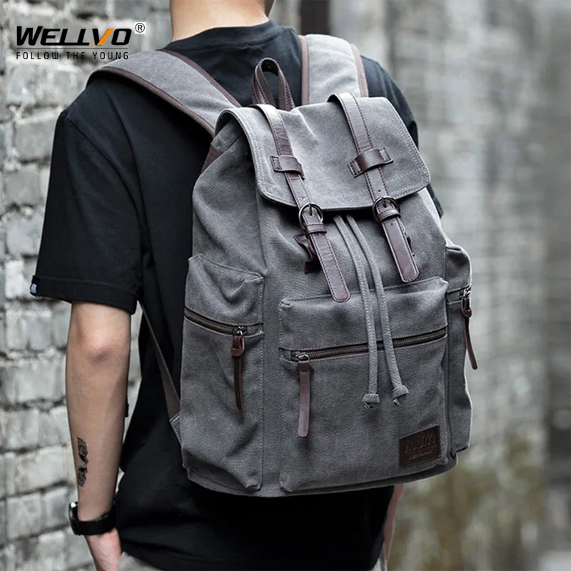 Canvas Travel Backpack Casual Canvas Backpack Stylish Unisex School Backpack  - Wishupon